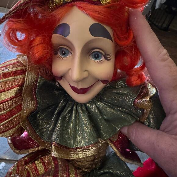 2 Porcelain Jester Shelf Sitter Dolls 1 By Robert Stanley - Picture 2 of 11